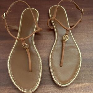 Tory Burch Emmy Flat Leather Sandal - size 8m